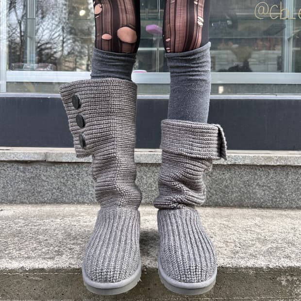00s 그레이 니트 어그 카디 부츠