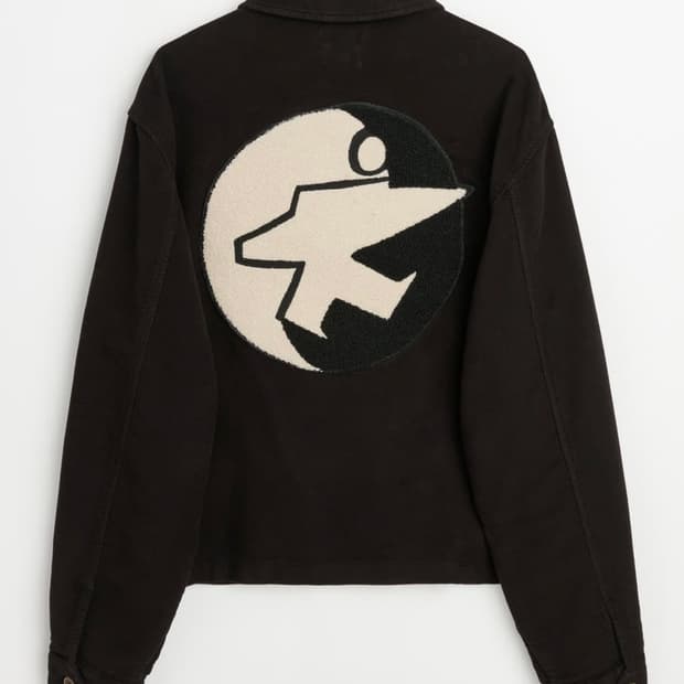 아워레가시워크샵 스투시 블루종 자켓 워시드 블랙 몰스킨