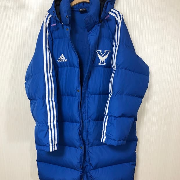 (지퍼고장) 아디다스 연세대학교 농구부 덕다운롱패딩자켓 110