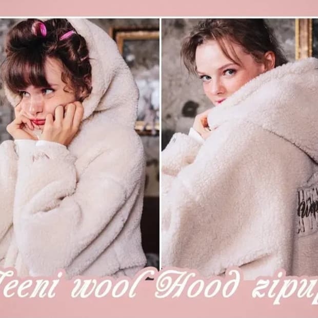 더블유브이 양털 핑크 뽀글이