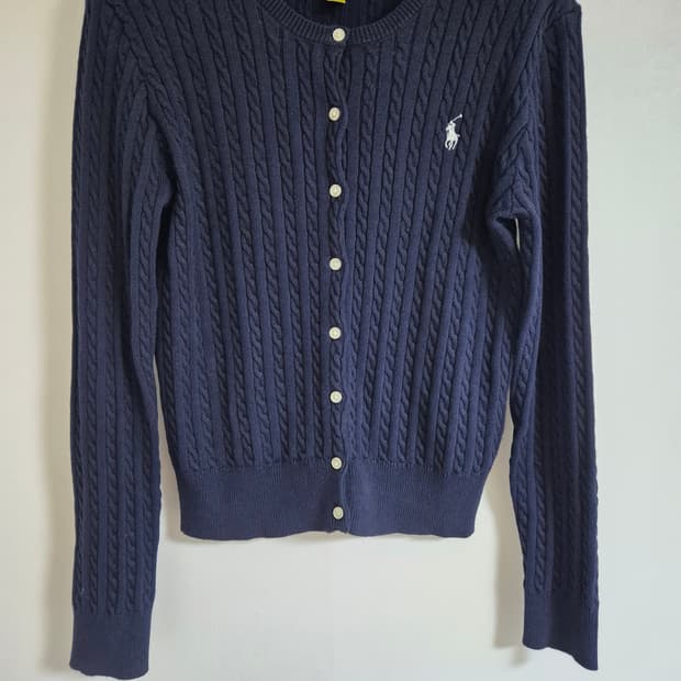폴로랄프로렌 네이비 케이블 코튼 가디건 XL