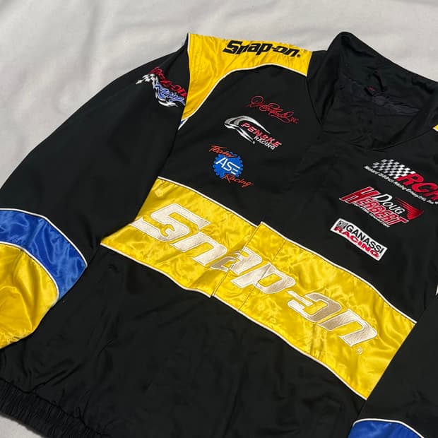2XL 빈티지 스냅온 레이싱 자켓