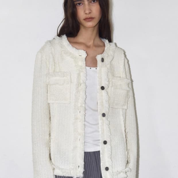 폴리수엠] 트위드 자켓 FRINGED TWEED JACKET