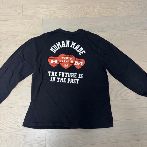 휴먼메이드 그래픽 롱슬리브 티셔츠 블랙