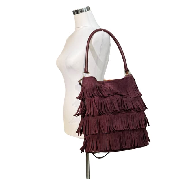 스웨이드 프린지 웨스턴 호보백 숄더백 (OS) 보헤미안