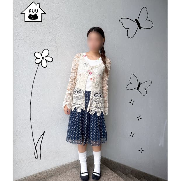 해바라기 크로셰 볼레로 가디건
