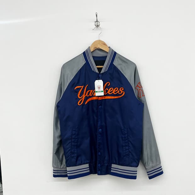 MLB Yankees 야구 점퍼 네이비/그레이 남L