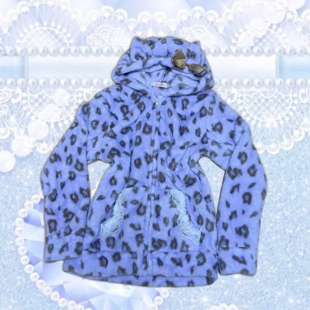 새상품급 슈가돌 네코미미 호피 네코미미 후드집업 갸루 룸웨어