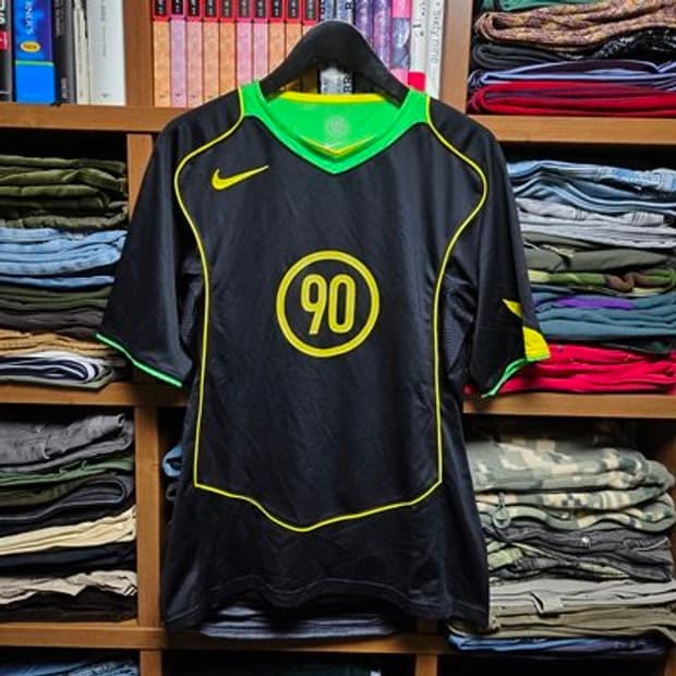 나이키 Nike 토탈 90 브라질 축구 져지 반팔 티셔츠 L (100)