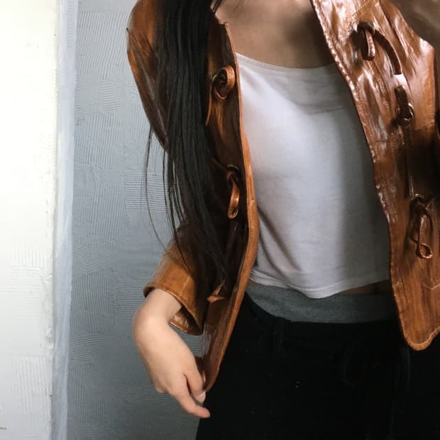 Christian Dior 크리스찬 디올 브라운 레더자켓