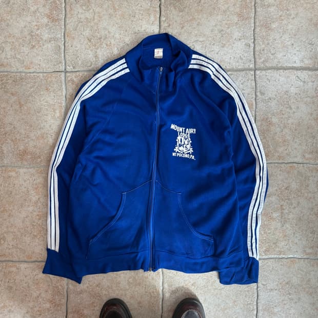 [L] USA vintage blue line zip-up