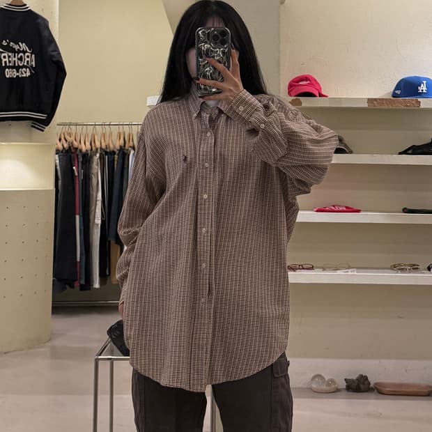 폴로랄프로렌 야머스 체크 버튼다운 셔츠 U1585