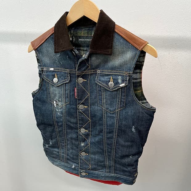 여) 디스퀘어드 데님 다운 베스트 