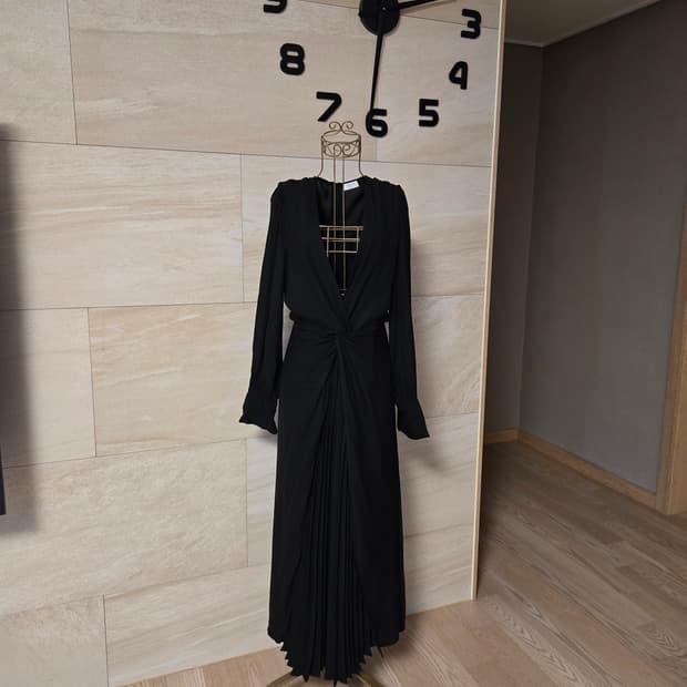 [38] Sandro 산드로 플리츠 롱 원피스