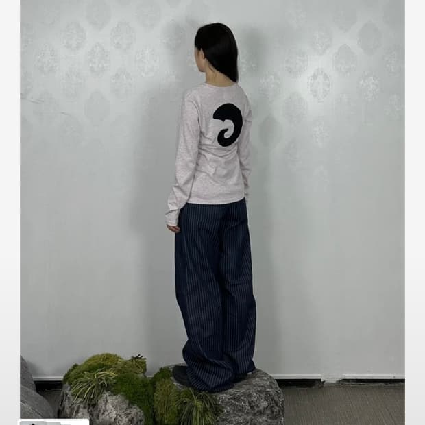 탄산마그네슘 혼 아플리케 롱슬리브 (라이트핑크) 우먼