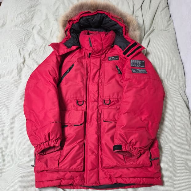 네파 알레스카 덕다운 자켓 95 레드 / 패딩 파카 푸퍼 롱패딩