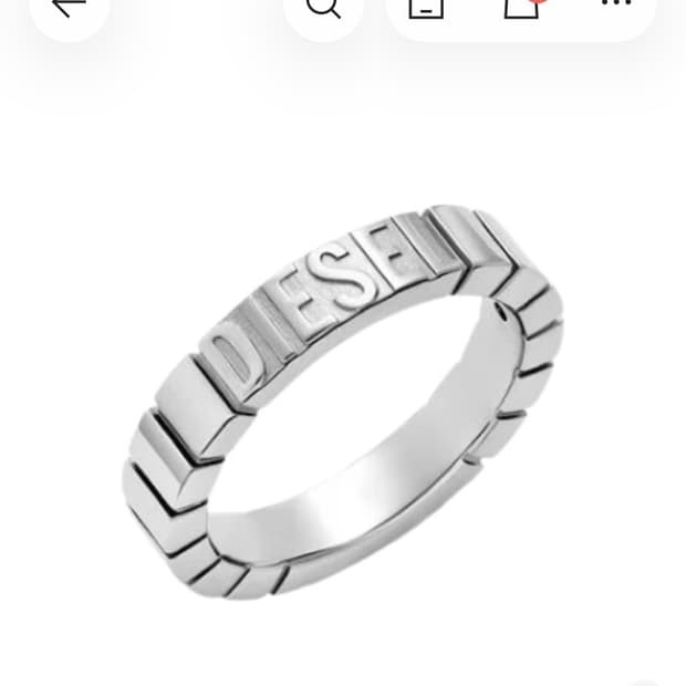 디젤 Dx1591040 스테인리스 스틸 밴드 링 실버