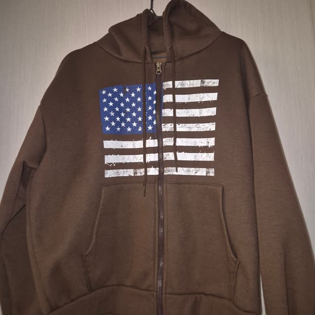 스포티에이드 마켓템 입질 브라운 성조기 후드집업 FREE