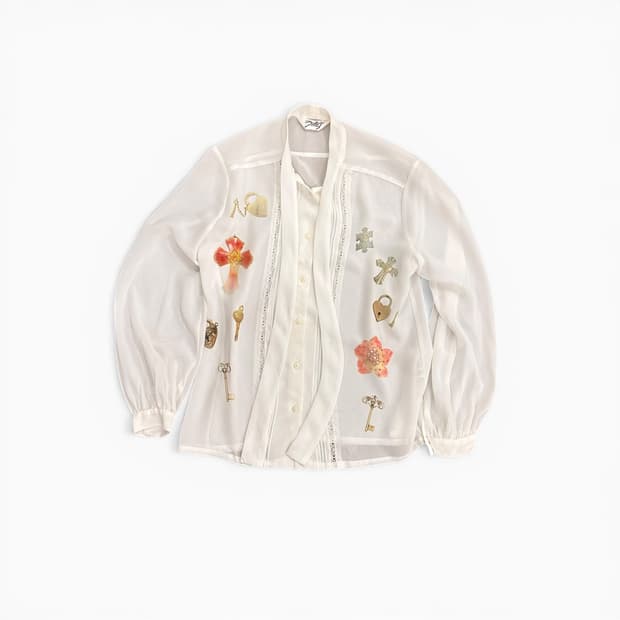 Gothic Printing See Through Shirt