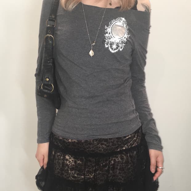 jpn vintage charcoal off shoulder silver