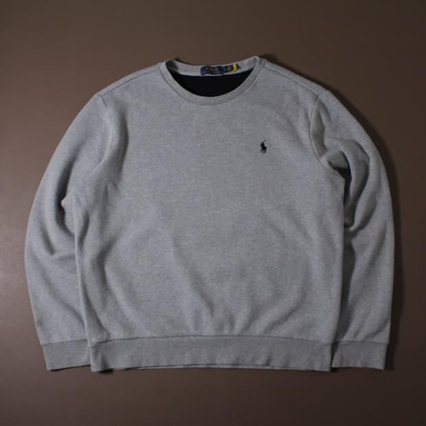 Polo 폴로 랄프로렌 신형 기모 그레이 맨투맨 (QR인증)