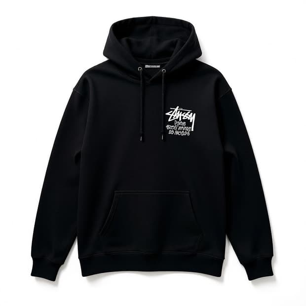 Stussy logo hoodie black XL
