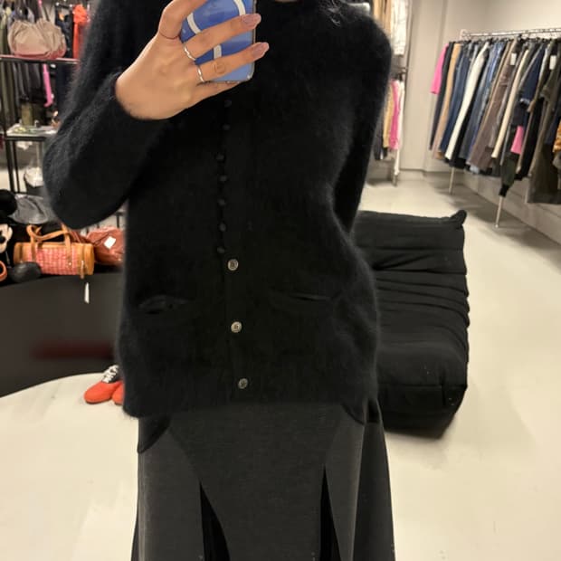 SACAI LUCK angora pleated cardigan 