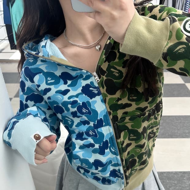 베이프 ABC 아수라 카모 풀 후드집업 