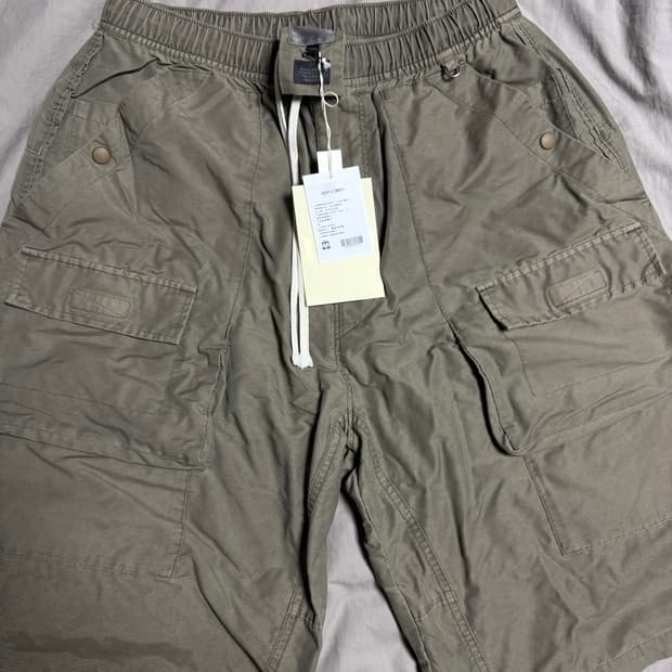 4) 폴리테루 1/2 프론트 카고 팬츠 그레이베이지 반바지 버뮤다 쇼츠