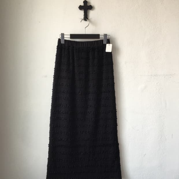 Pleats layer long skirt