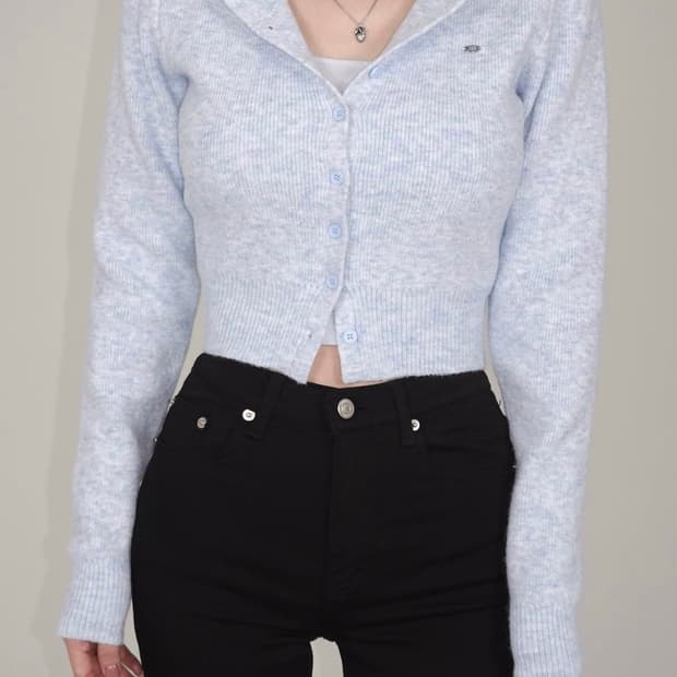 페일제이드 울 가디건 스카이블루