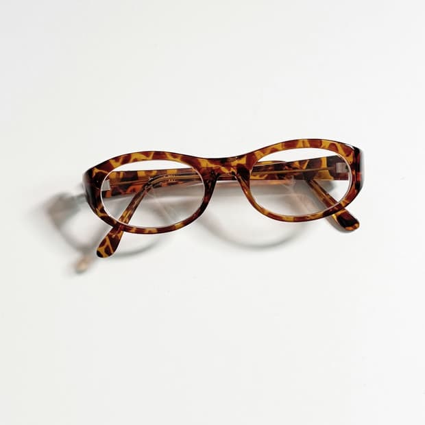 90s JOANNA 레오파드 뿔테 오벌 프레임 빈티지 안경