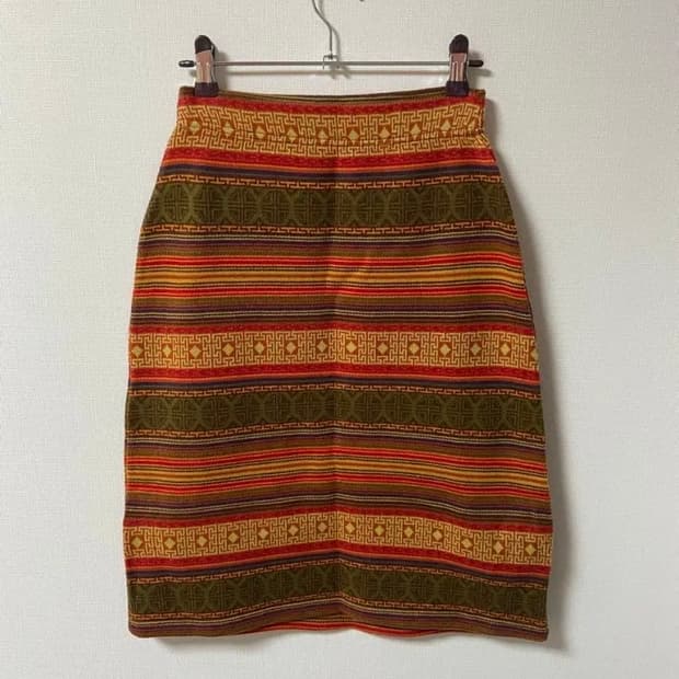 빈티지 모리걸 보헤미안 니트 스커트