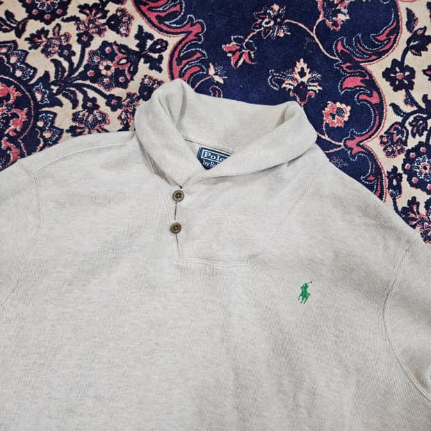 폴로랄프로렌 더블 숄카라 멜란지
니트 스웨터
