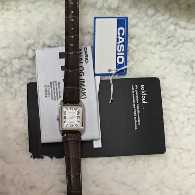 카시오 LTP-V007L 가죽 시계 브라운