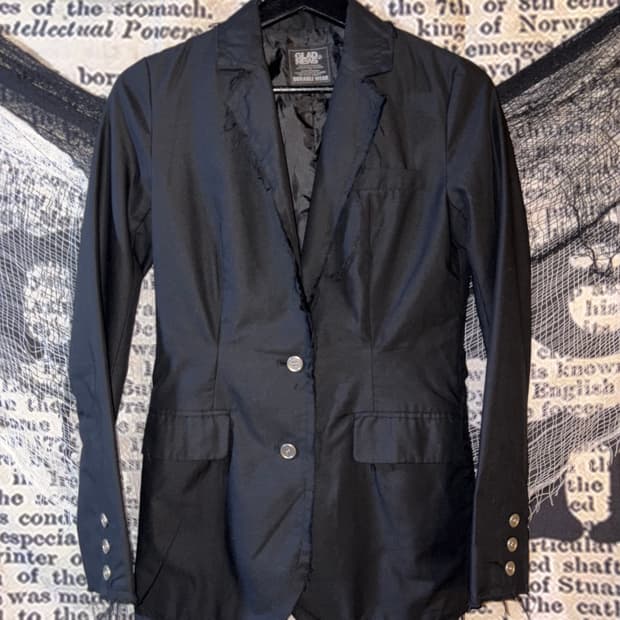 Glad news skull print detail jacket