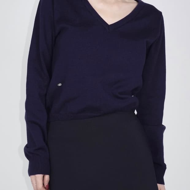 Palejade | standard v-neck knit (navy)