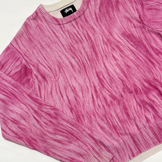 (인기품절/NCT 착용)스투시 퍼 프린팅 니트탑 M