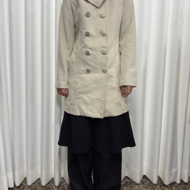 ivory button coat