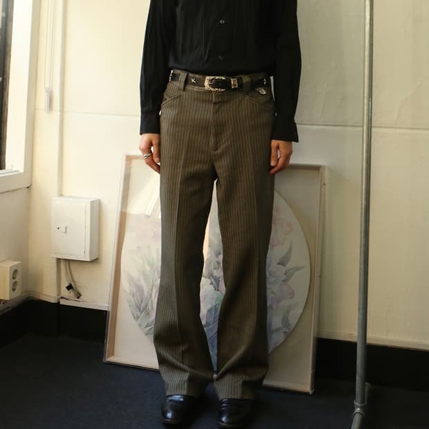 70s USA 폴리 부츠컷 팬츠