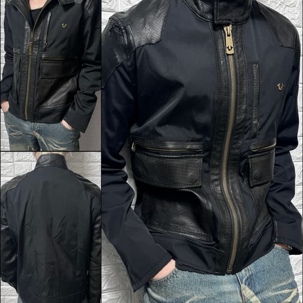 트루릴리젼 레더 하이브리드 자켓