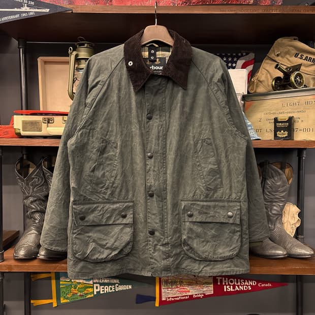 신형라벨 바버 오리지널 타탄체크 비데일 코튼 왁스자켓 N937