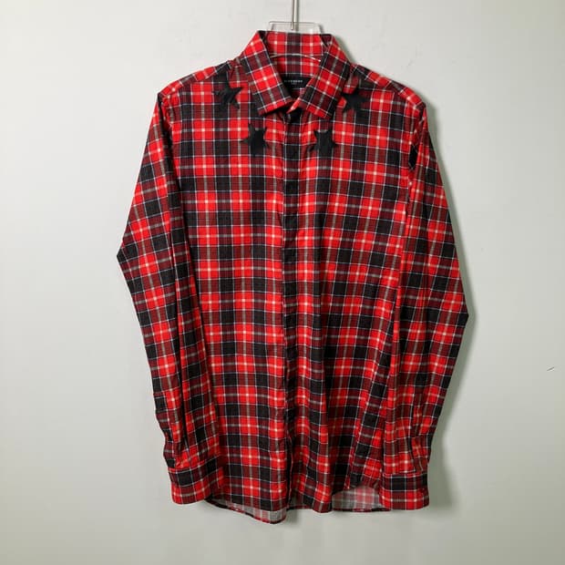 지방시 레드 스타 체크 셔츠