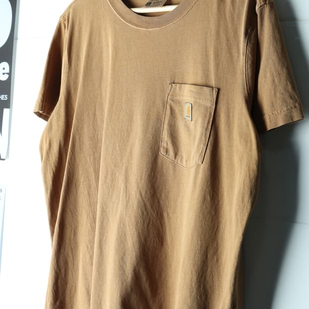 (S-M) 칼하트 반팔 티셔츠 USA 썬페이딩 에이징 된장-H35989