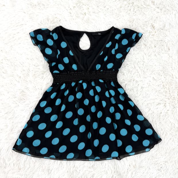 레트로 도트 블라우스