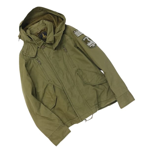 히스테릭글래머 빈티지 밀리터리 와펜 후드 야상 자켓