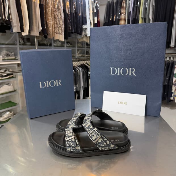 [리오브] 디올 오블리크 아쿠아 스트랩 샌들 슬리퍼