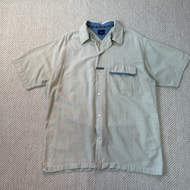 타미힐피거 진스 리넨 반팔셔츠 