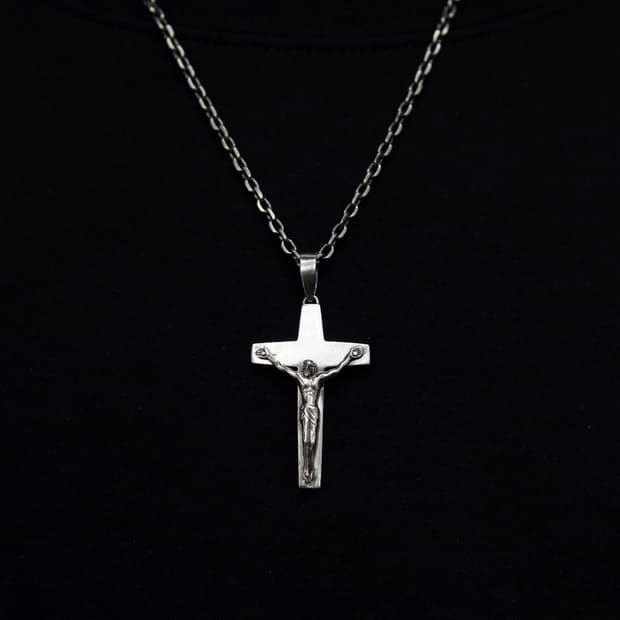 삼오세공 크로스 실버 펜던트 