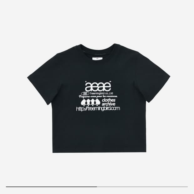 AEAE x 트리밍버드 콜라보 크롭 티셔츠